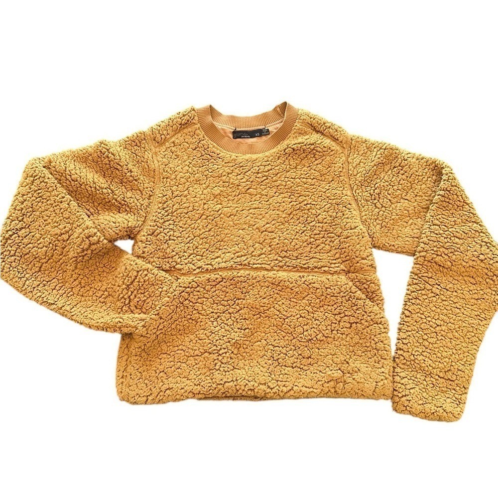 Prana Sherpa Fleece Sweatshirt Womens XS Mustard Yellow‎ Excellent Pullover Cozy